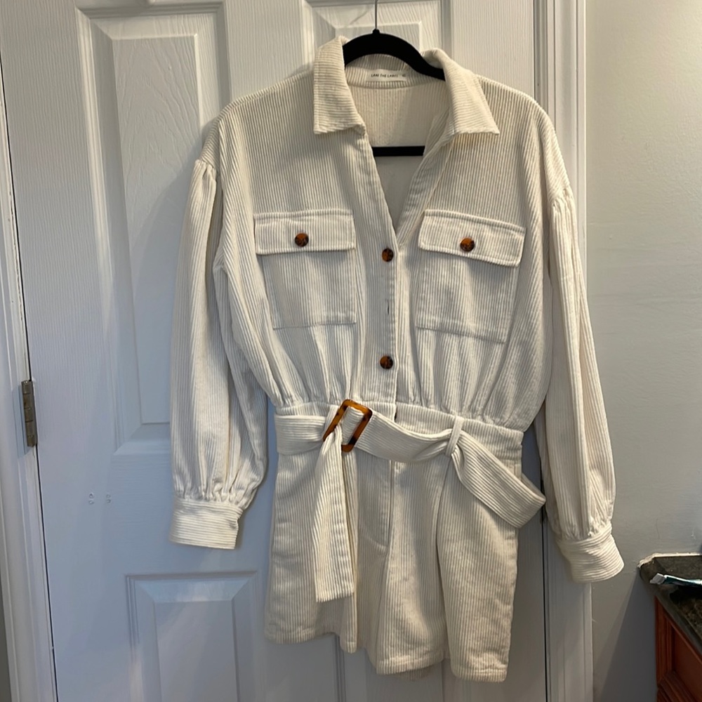 Stylish White Jumpsuit with Belt